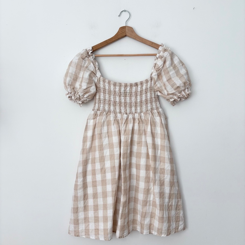 House of Harlow linen gingham mini dress - Picture 3 of 6